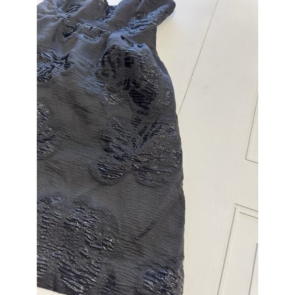 Anthropologie Maeve Black Jacquard Floral Balloon Mini Dress Size 2 Evening - Picture 2 of 5